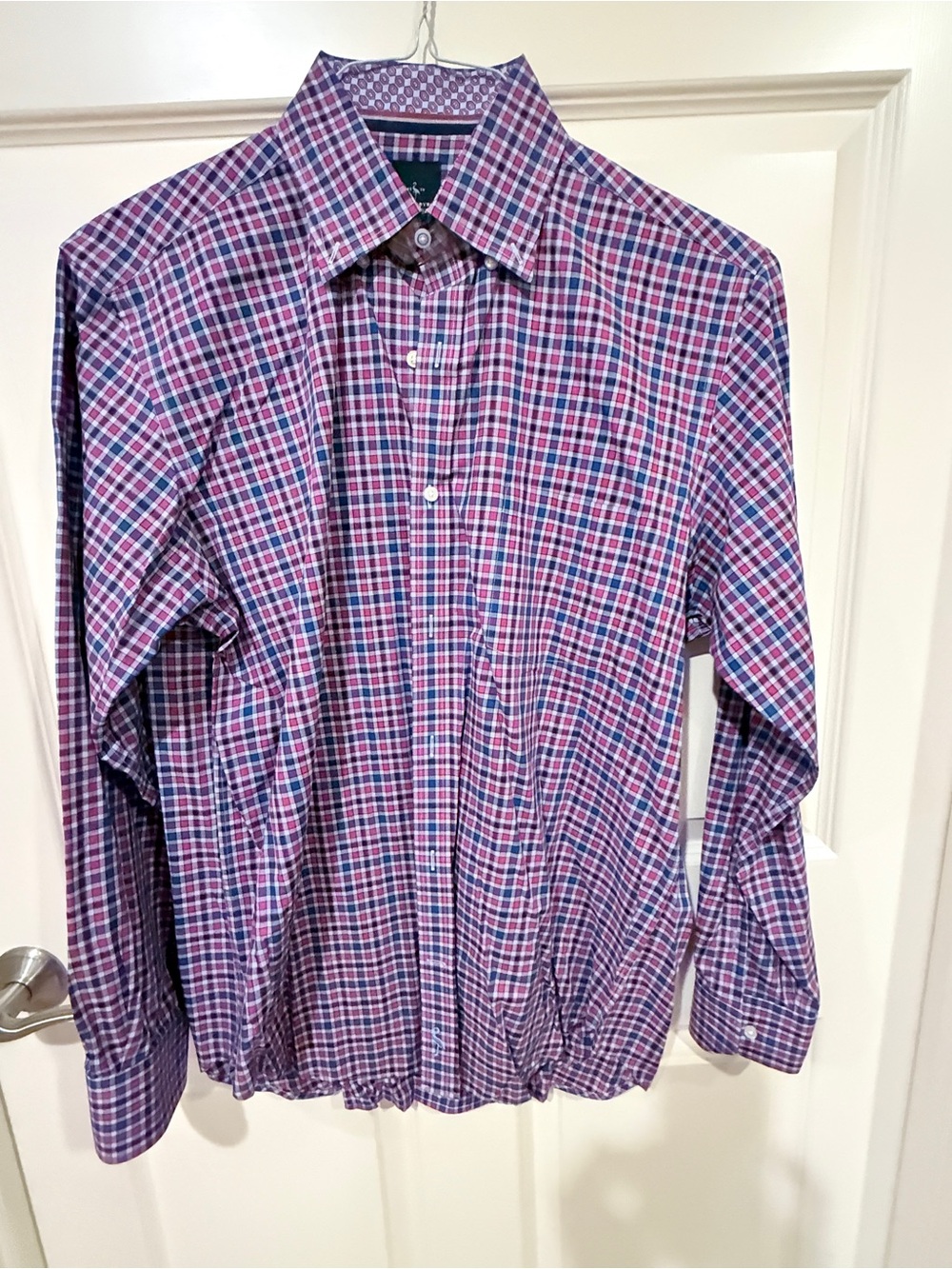 Tailorbyrd Blue and Purple Check Dress Shirt